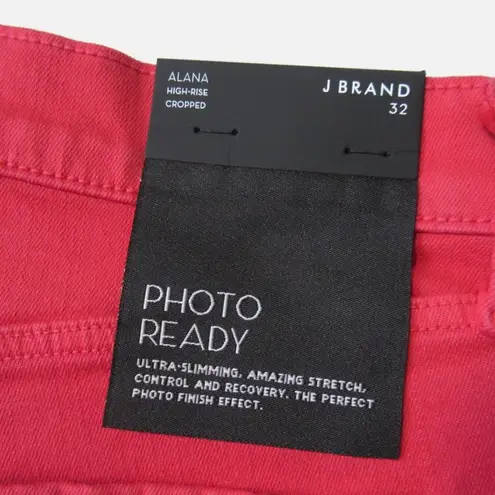 J Brand NWT  Alana High Rise Crop in Carmine Red Photo Ready Stretch Jeans 32