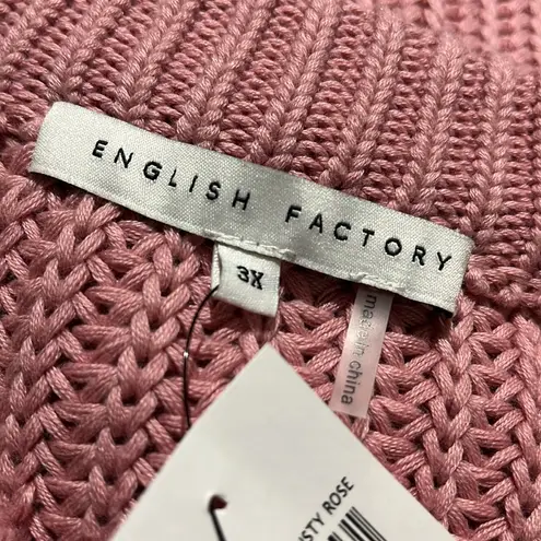 English Factory NWT Women's Knitted Sweater In Dusty Rose 3X