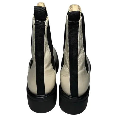 Vagabond Shoemakers Size 37 6.5 Cream Black Leather Tara Chelsea Platform Boots
