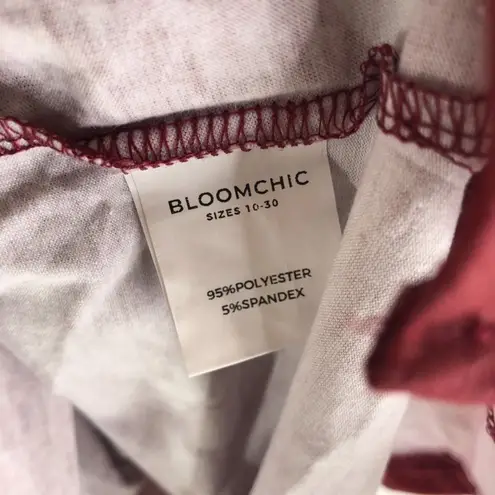 Bloomchic Womens Striped Contrast Petal Sleeve T-Shirt Scarlet Red 14-16