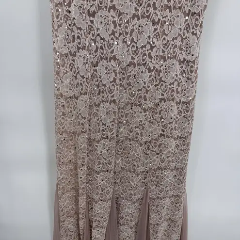 Candalite Vintage Y2K Coquette Fairy Maxi Dress M Pink Lace Crochet Sparkle