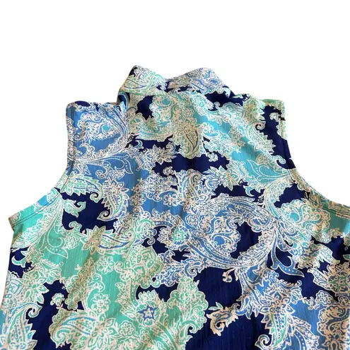 IBKUL Floral Print Sleeveless Dress Outdoor Tennis Athleisure Golf Sie Medium Blue