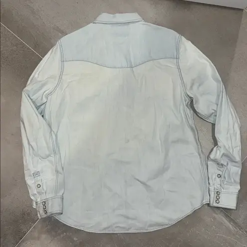 Tecovas Women’s Western Pearl Snap Top Blue Size L