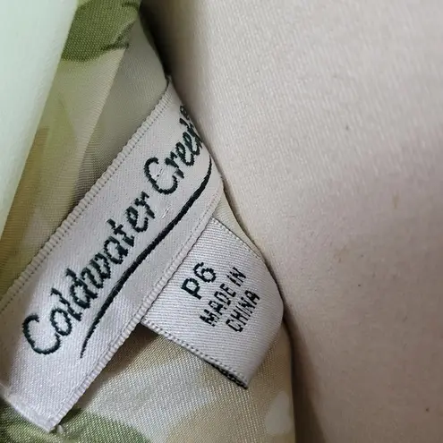 Coldwater Creek tonal green floral chiffon aline midi skirt size 6p