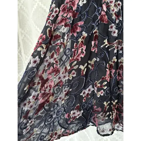 Womens Mesh Velvet Burnout Whimsigoth Mini Dress Size Medium Romantic Vamp Purple