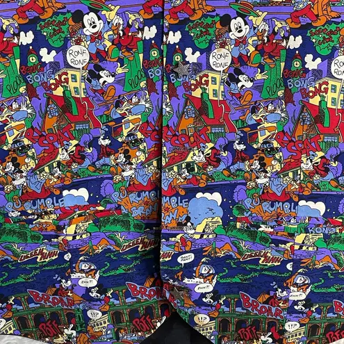 Vtg Art Of Silk Disney Vest Women's S Multicolor Mickey Mouse Goofy Donald Duck Blue