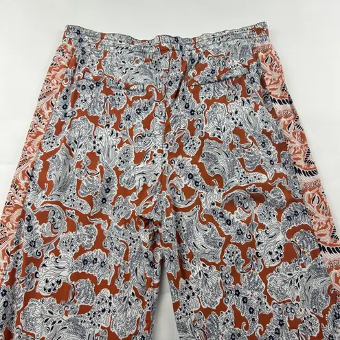 Hei Hei Printed Wide Leg Summer Weight Wide Leg Pant L Orange Size L