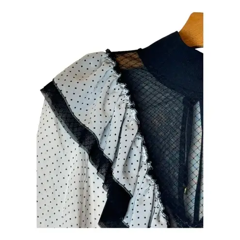 HAH Hot As Hell Bodysuit Women Small Black White Polka Dot Heavy Knecking NWT