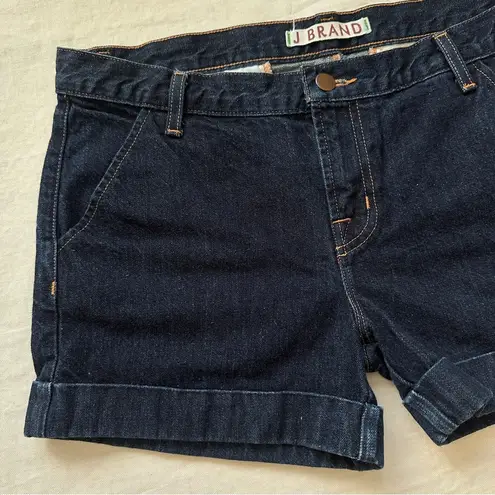 J Brand Dark Wash Indigo Cuffed Cotton Jean Shorts Size 29