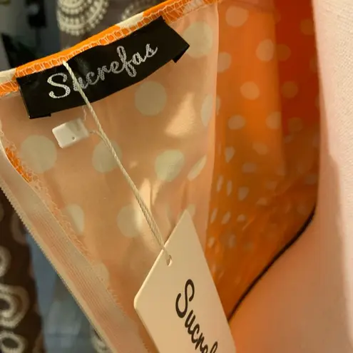 Vibrant Orange Polka Dot Rockabilly Dress