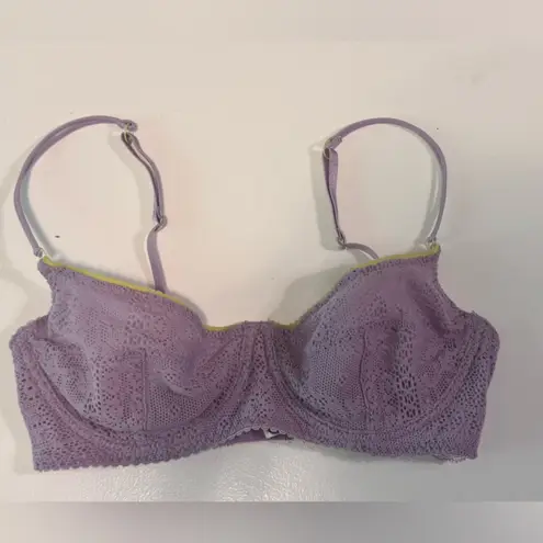 Free People Lace Bralette – Size 32D Cheeky Lace Bra Purple