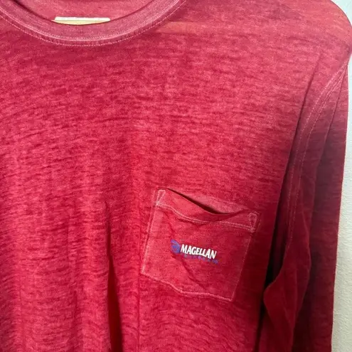 Magellan outdoors Women's Red Long Sleeve Shirt - L - Boyfriend Fit Pocket Tee
