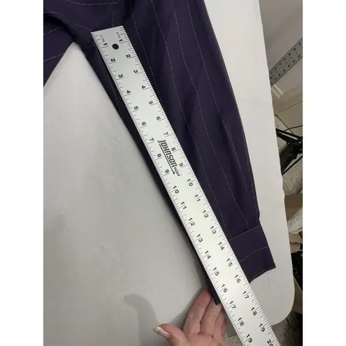 Womans Linda Allard Ellen Tracy Button Down Shirt Jacket Purple 8 Long Sleeve