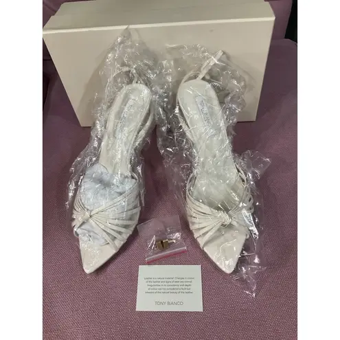 Tony Bianco  Maxos High Heel in Bone Leather 8.5 with box Womens White Sandals