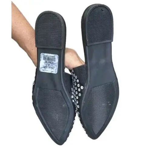 Shasa Shoes Black Flats Glitter Rhinestone Women's Size 23cm US 6.5