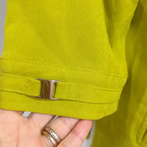 JM Collection Women's Green Faux Suede Snap Shacket Shirt Jacket Size Large