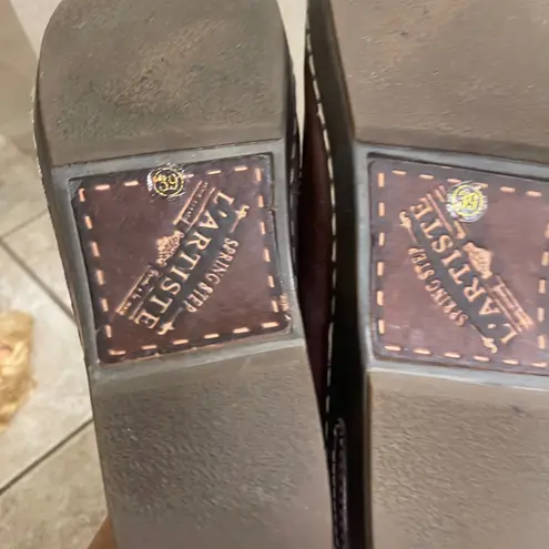 Spring Step L'Artiste Brown Leather Clogs Mules Slides Comfort Shoes Women's 39 Size 8.5