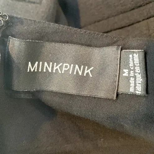 MINKPINK  Moonshine Striped Wrap Front Romper w/ Pockets Black & White Sz Medium