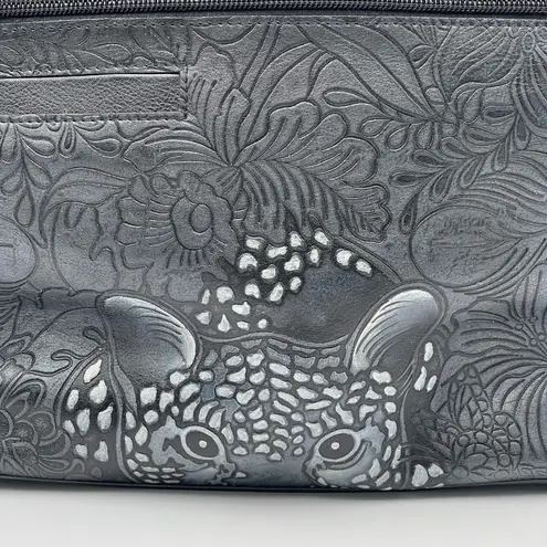 Anuschka Tooled Leather Crossbody Bag Adjustable Strap Cleopatra's Leopard Tote