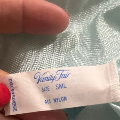 Vanity Fair Vintage Nightgown/Robe size Small Icy Aqua Blue 70s