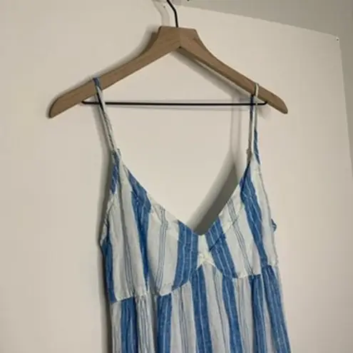 CP Shades CP Shade Free People Isabella Stripe Linen Maxi Dress Blue White Size XS Womens