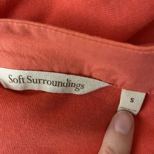 Soft Surroundings Bevvie Button Top Short Sleeve Cotton Cayenne Size Small
