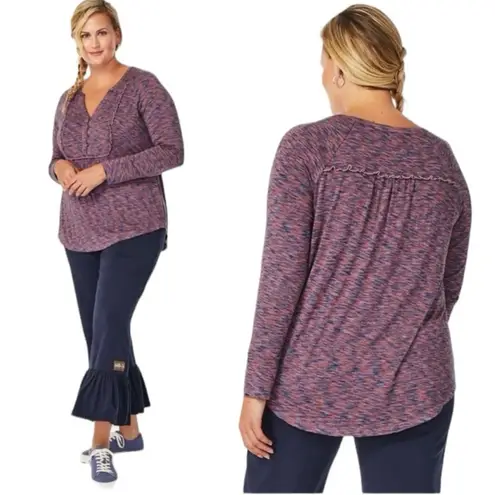 Matilda Jane Matilda Moments With You Planetarium Tunic Top Size M Purple Pink Blue Space Dye