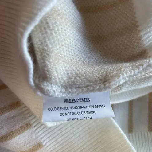 INDIKAH Women's M Pullover Sweater Striped Crewneck Long Ballon Sleeve Oversized