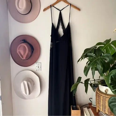 I.n.c. International Concepts Lace Long Nightgown slip dress BLACK SIZE XXL