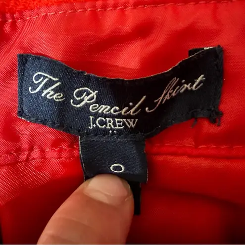 J.Crew The Pencil Skirt Red Wool Professional Skirt Size 0