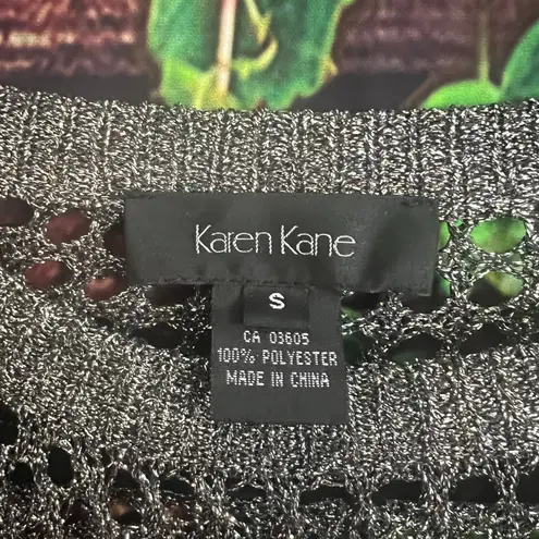 Karen Kane NWT $128 Crochet Knit Sweater Small Glitter Shimmer Shiny New Years