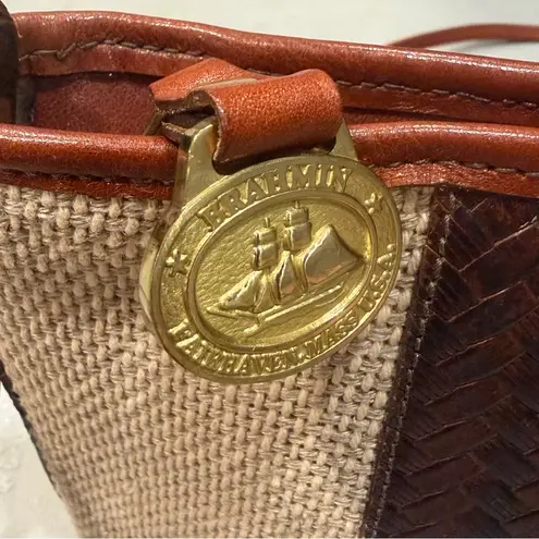 Brahmin Vintage Basketweave Crossbody Purse Bag