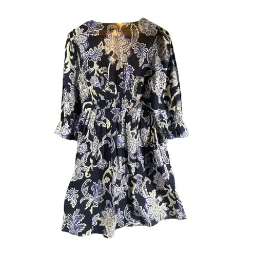 Fat Face Womens Dress Sz 8 Blue Floral Summer V