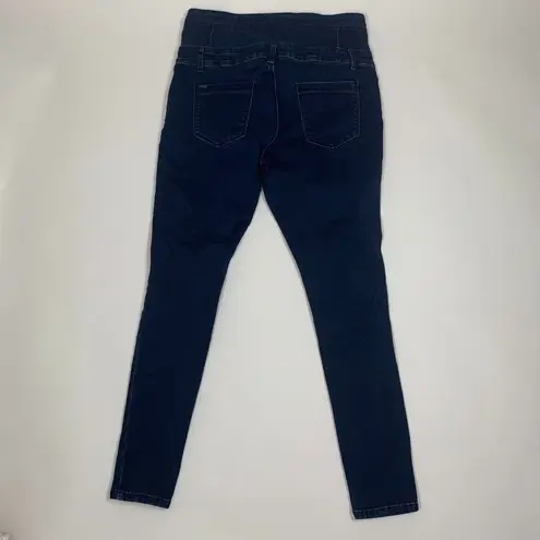 Chic Denim Womens Jeans Blue Size 14S Asha Corset Skinny Button Fly Distressed