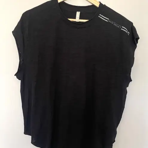 Free People Movement  Black Short Sleeve Take A Hike T-Shirt Tank