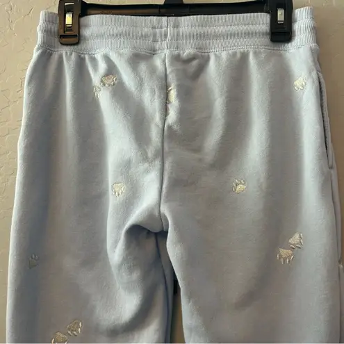 ⭐️Honeydew light blue white paw print two piece pajama loungewear set size xs