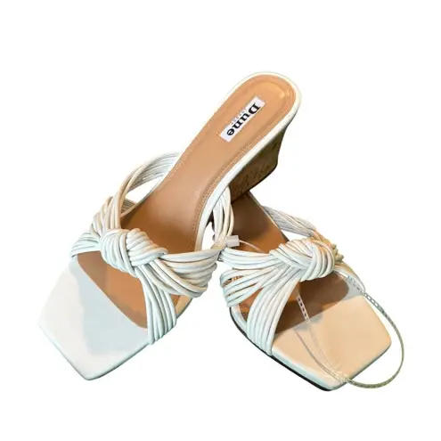 Dune London Dune Kope Leather Knot Slim Wedge Sandals, Dune of London SZ:EU38/US8