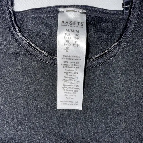 NWT ASSETS SPANX Bodysuit Shapewear Tummy Control Black M Women's Body Slimmer Size M