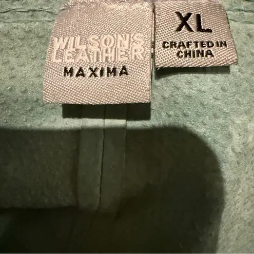 wilson's leather Vintage Blue Suede Boho Western Sequin Kimono Sleeve Top Sz XL