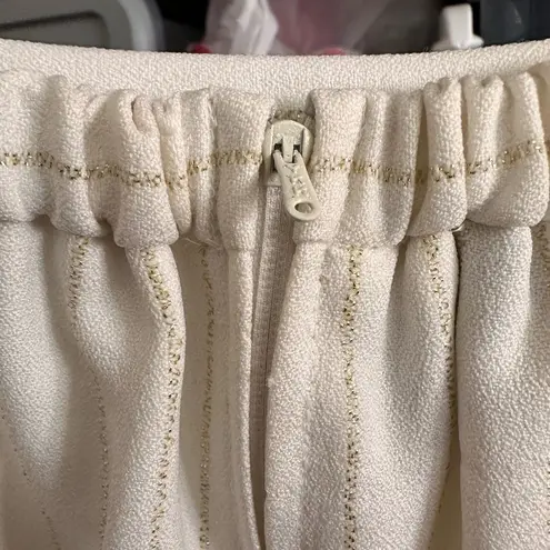 Vintage White & Gold Pinstripe Blazer And Pants Set Size 14