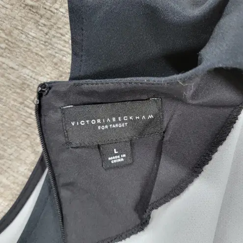 Victoria Beckham  Target Calla Lily Dress Womens L Black Satin Ruffle Peplum Hem