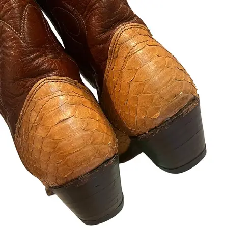 Dan Post Vintage 1980's Exotic Snakeskin Cowboy Boots, Sz 6.5 A