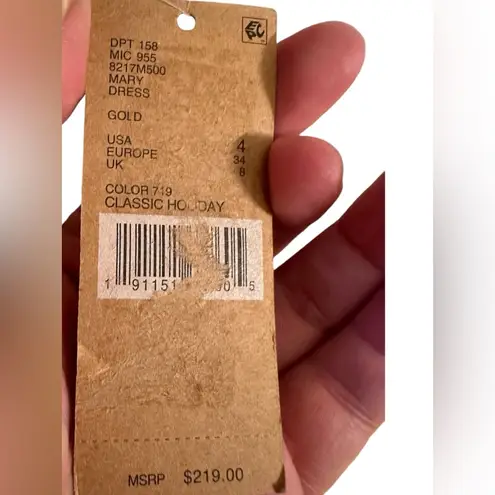 Daniel Cremieux Cremieux Dress Classic Holiday Gold Formal Dress Champagne Flutter Sleeve Size 4