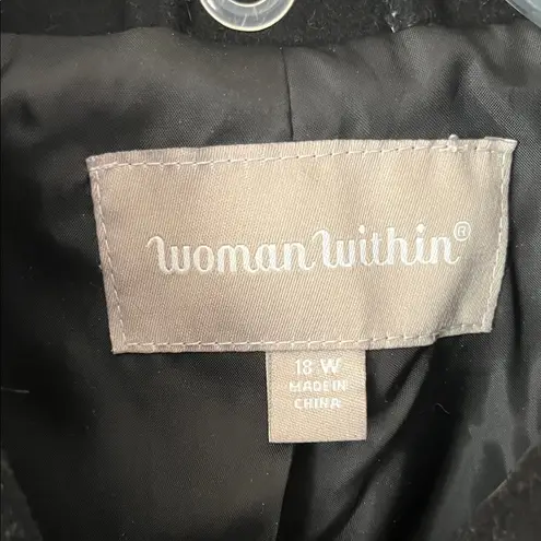 Woman Within Black Pea Coat Women's Long Coat