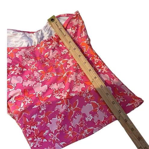 Lilly Pulitzer  Strapless Tankini Swim Top Twist Front Pink Floral Womens Size XS