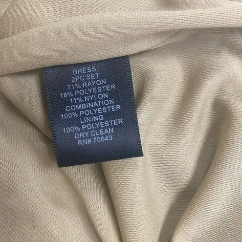 Jessica Howard Women’s Cocktail Dress & Jacket Gold Size 10P Lined Straps