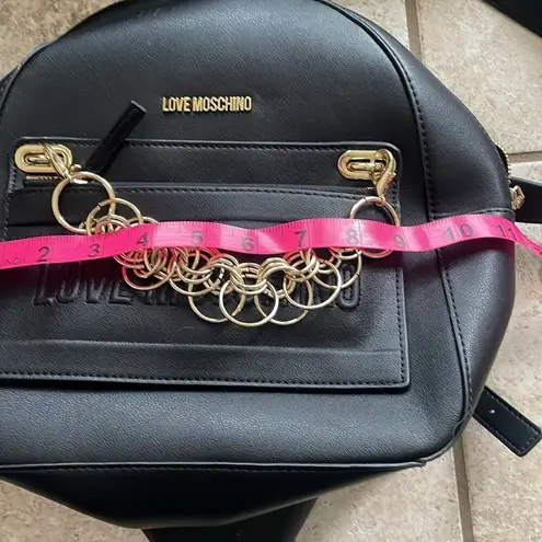 Love moschino detachable pocket backpack with chain in black