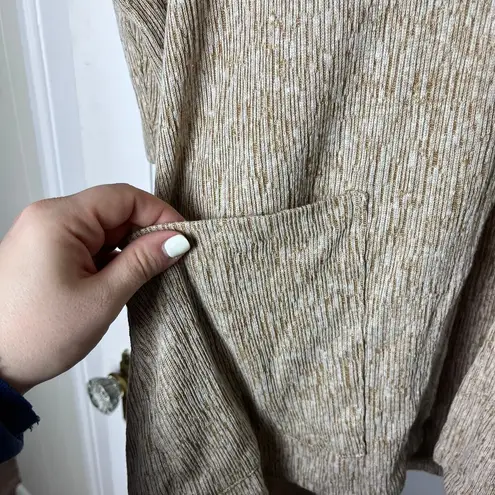 J. Jill Oversized Short Sleeve Slouchy Brown Linen Blend Cardigan Sweater XS