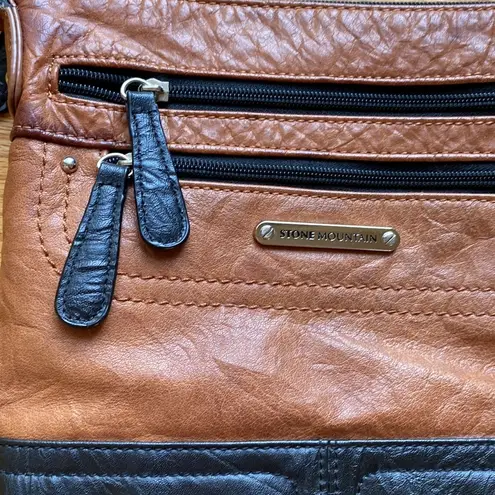 Stone Mountain Adjustable Colorblock Leather Crossbody Bag Purse Handbag Classic