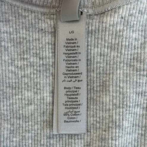 SKIMS Cotton Rib Tank in Light Heather Grey, Size Large